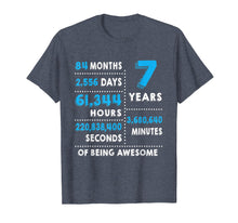 Load image into Gallery viewer, 7th Birthday Gift T Shirt 7 Years Old Being Awesome Tee