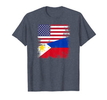 Load image into Gallery viewer, Half Filipino Flag T-Shirt | Vintage Philippines USA Gift