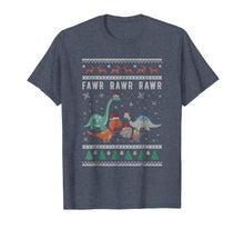 Load image into Gallery viewer, Dino Ugly Christmas Sweater T-Shirt, Xmas Dinosaur Tee