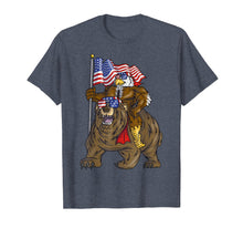 Load image into Gallery viewer, Proud American Bald Eagle On Bear 4th Of July With Flag T-Shirt