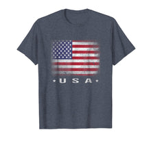 Load image into Gallery viewer, USA Flag T-shirt 4th July Fourth Red White Blue Star Stripes