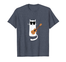 Load image into Gallery viewer, Funny Cat Wearing Sunglasses Playing Ukulele T-Shirt-866889