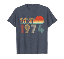 Load image into Gallery viewer, 46th Birthday Gift 46 Years Old Legend Since March 1974 T-Shirt-1013468