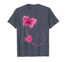 Load image into Gallery viewer, Faith Hope Love Breast Cancer Butterfly Flower Pink Ribbon T-Shirt