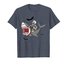 Load image into Gallery viewer, Skeleton Riding Shark Funny Halloween Boys Girls Kids T-Shirt