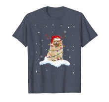 Load image into Gallery viewer, Pomeranian With Santa Hat Christmas Lights Reindeer Gift T-Shirt-2044121
