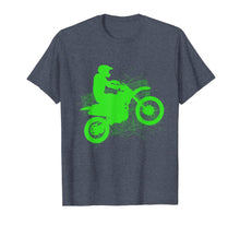 Load image into Gallery viewer, Dirt Bike Rider Tire Tracks Neon Green Youth T Shirt-304921