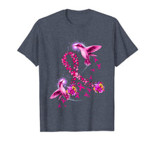 Load image into Gallery viewer, Hummingbird Flower Pink Ribbon Breast Cancer Awareness T-Shirt