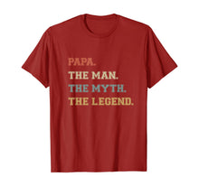 Load image into Gallery viewer, I Am The Papa The Man The Myth And The Legend Varsity Style T-Shirt