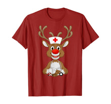 Load image into Gallery viewer, Christmas Scrub Top Reindeer Scrubs Rubber Gloves Nurses T-Shirt