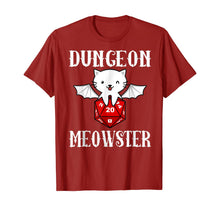 Load image into Gallery viewer, Dungeon Meowster Funny-DnD Gamer-Cat-D20 Gift T-Shirt