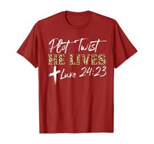 Load image into Gallery viewer, Plot Twist He Lives Jesus Is Alive Luke 24 Easter leopard T-Shirt-529758