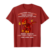 Load image into Gallery viewer, Annoyed Dragon Touchy Dragon Grouchy Ball Of Fire T-Shirt