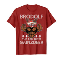 Load image into Gallery viewer, Brodolf The Red Nose Gainzdeer Tee Merry Liftmas Christmas T-Shirt