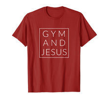 Load image into Gallery viewer, Gym and Jesus, Christian Workout, Fun Modern Fitness Tshirt