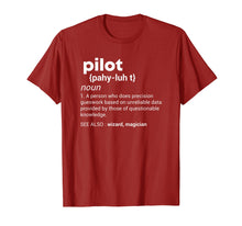 Load image into Gallery viewer, Funny Pilot Definition Tshirt Airplane Jet Aviation T Shirt