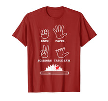 Load image into Gallery viewer, Cool Rock Paper Scissors Table Saw Gift Carpenters T-Shirt