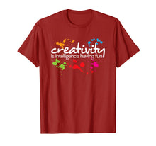 Load image into Gallery viewer, Creativity is intelligence having fun colorful art t-shirt