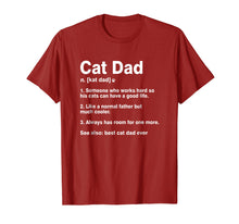 Load image into Gallery viewer, Cat Dad Definition Funny Meaning Shirt Cat Lover Father Gift