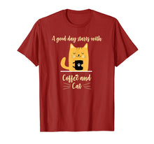 Load image into Gallery viewer, A good day starts with Coffee, Orange Cat Lover Tshirt Gifts