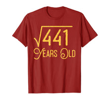 Load image into Gallery viewer, 21st Birthday Gift 21 Years Old Square Root of 441 T-Shirt