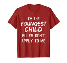 Load image into Gallery viewer, Youngest Child Shirt Rules Don't Apply To Me Tshirt Siblings