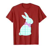 Load image into Gallery viewer, Bunny Buffalo Plaid Bow Happy Easter Women Girls T Shirt