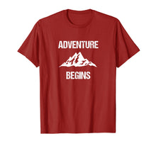 Load image into Gallery viewer, Adventure Begins - Hiking Camping Mountain Climber T-shirt