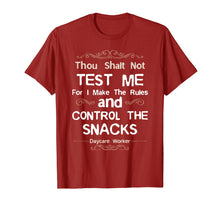 Load image into Gallery viewer, Childcare Provider T Shirt - Thou Shalt Not Test Me Daycare