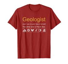 Load image into Gallery viewer, Geologist Definition T-Shirt Funny Geology Gift Rockhounds