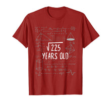 Load image into Gallery viewer, Fifteen Years Old Math Shirt 15th Birthday Square Root 225
