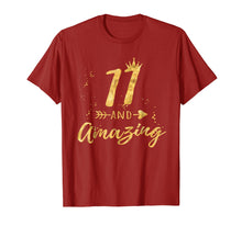 Load image into Gallery viewer, 11th Birthday Shirt for Girl, 11 and Amazing Gifts T-Shirt