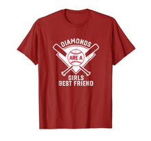 Load image into Gallery viewer, Diamonds are a Girls Best Friend Baseball T Shirt for Women