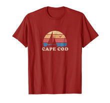 Load image into Gallery viewer, Cape Cod MA T-Shirt Vintage Sailboat 70s Throwback Sunset