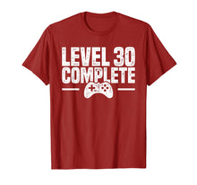 Load image into Gallery viewer, Level 30 Complete - Gamer 30th Birthday Gift T-Shirt