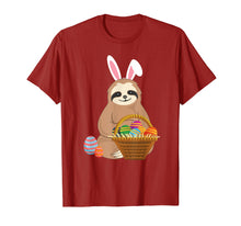 Load image into Gallery viewer, Easter Sloth T-Shirt Funny Sloth With Bunny Ears and Eggs