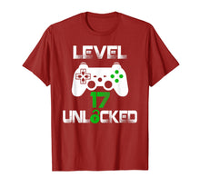 Load image into Gallery viewer, Level 17 Unlocked T-Shirt 17 Year Old Gamer Birthday Gift