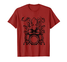 Load image into Gallery viewer, Drummer Octopus T-Shirt - Funny Drumming Drums Metal Shirt