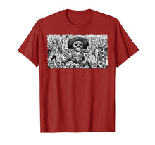 Load image into Gallery viewer, Skeleton Sombrero Mexico Day Of The Dead Dia De Los Muertos T-Shirt