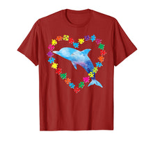 Load image into Gallery viewer, Autism Awareness Love Strong Colorful Puzzle Dolphin T-Shirt