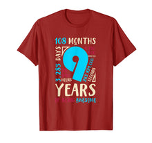 Load image into Gallery viewer, 9th Birthday Gifts Son Daughter Nine 9 Year Old Boys Girls T-Shirt