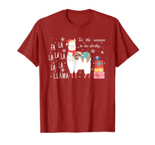 Load image into Gallery viewer, Sloth Christmas Shirt - Fa la la llama Christmas T-Shirt
