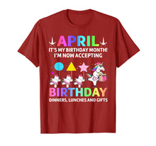 Load image into Gallery viewer, April It's My Birthday Month Shirt, Cute Unicorn Birthday