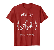Load image into Gallery viewer, First Time Aunt Est New Aunt To Be Tshirt