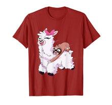 Load image into Gallery viewer, Sloth Riding Llama T-Shirt Cute Tee