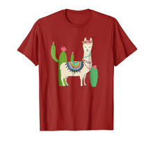 Load image into Gallery viewer, Cute Llama With Flower & Cactus / Llama Lover Gift & T-Shirt