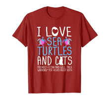 Load image into Gallery viewer, Sea Turtle Cat Gift Tshirt I Love Sea Turtles And Cats