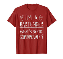 Load image into Gallery viewer, Bartender Superpower T Shirt Funny Cocktail Bar Gift
