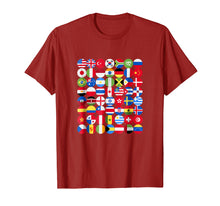 Load image into Gallery viewer, International World Flags T-shirt Flags World Map