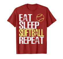 Load image into Gallery viewer, Eat Sleep Softball Repeat T-Shirt Cool Sports Gift Shirt